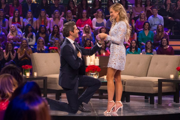The Bachelor Finale: Arie Proposes to Becca Then Dumps Her for Lauren Bachelor finale breakup arie
