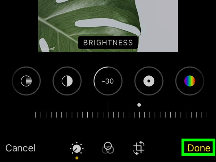 How to Adjust Photo Brightness in the iPhone Photos App Adjust the Brightness of a Photo Using the iPhone Photos App