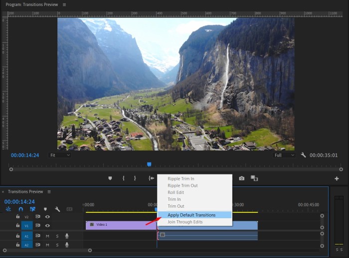 Add Transitions in Adobe Premiere Pro