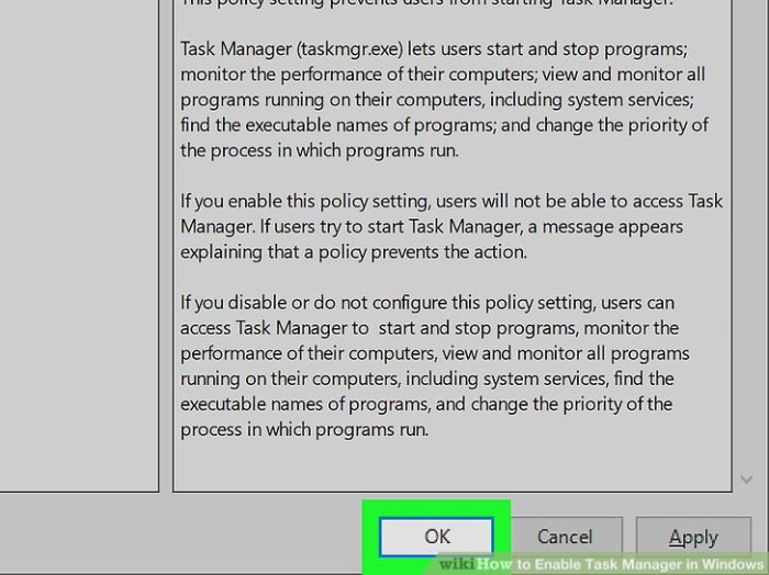 3 Ways to Enable Task Manager in Windows - wikiHow Enable Task Manager in Windows