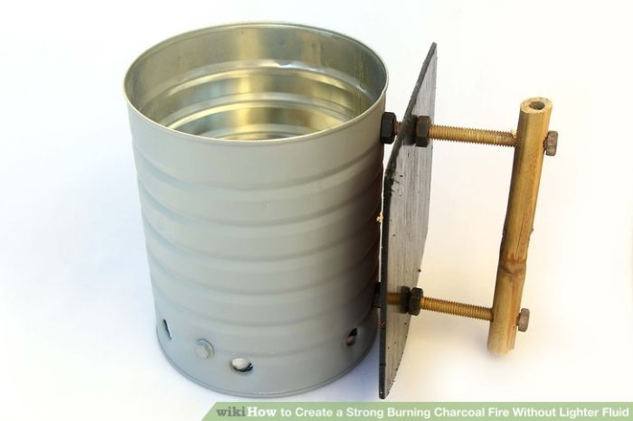3 Ways to Create a Strong Burning Charcoal Fire Without Lighter Fluid Create a Strong Burning Charcoal Fire Without Lighter Fluid
