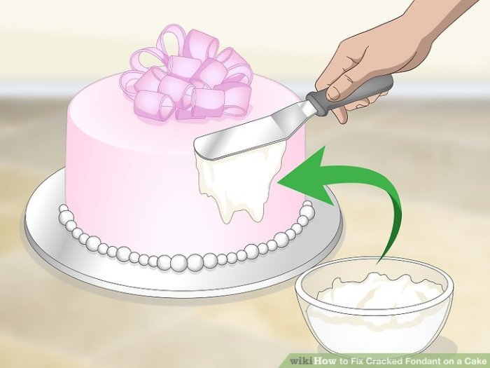 4 Ways to Fix Cracked Fondant on a Cake - wikiHow Fix Cracked Fondant on a Cake